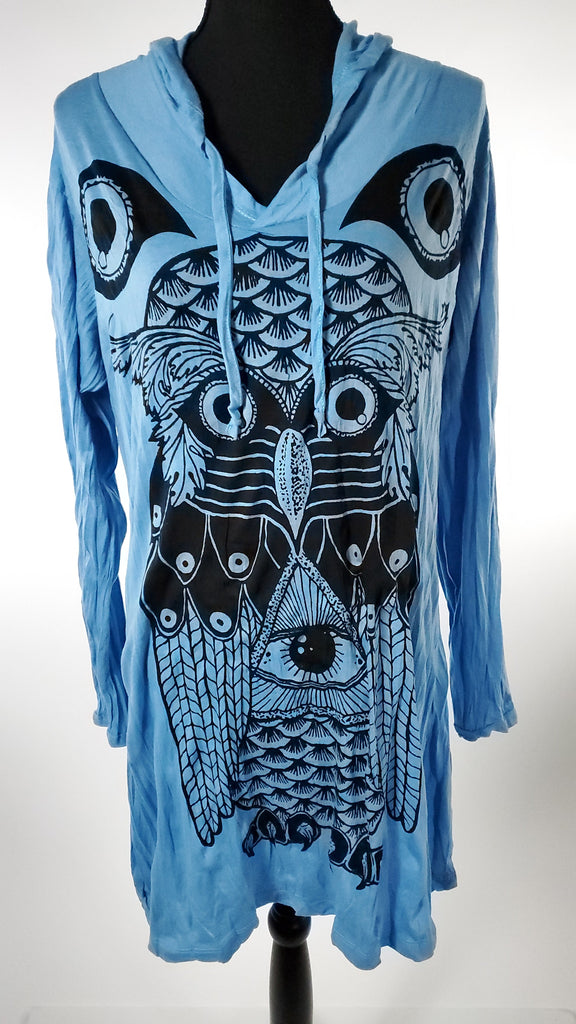 Women's Owl Hoodie Dress-The High Thai-The High Thai-Yoga Pants-Harem Pants-Hippie Clothing-San Diego