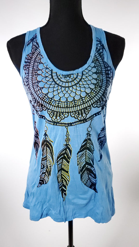Women's Multicolored Feather Tank-The High Thai-The High Thai-Yoga Pants-Harem Pants-Hippie Clothing-San Diego