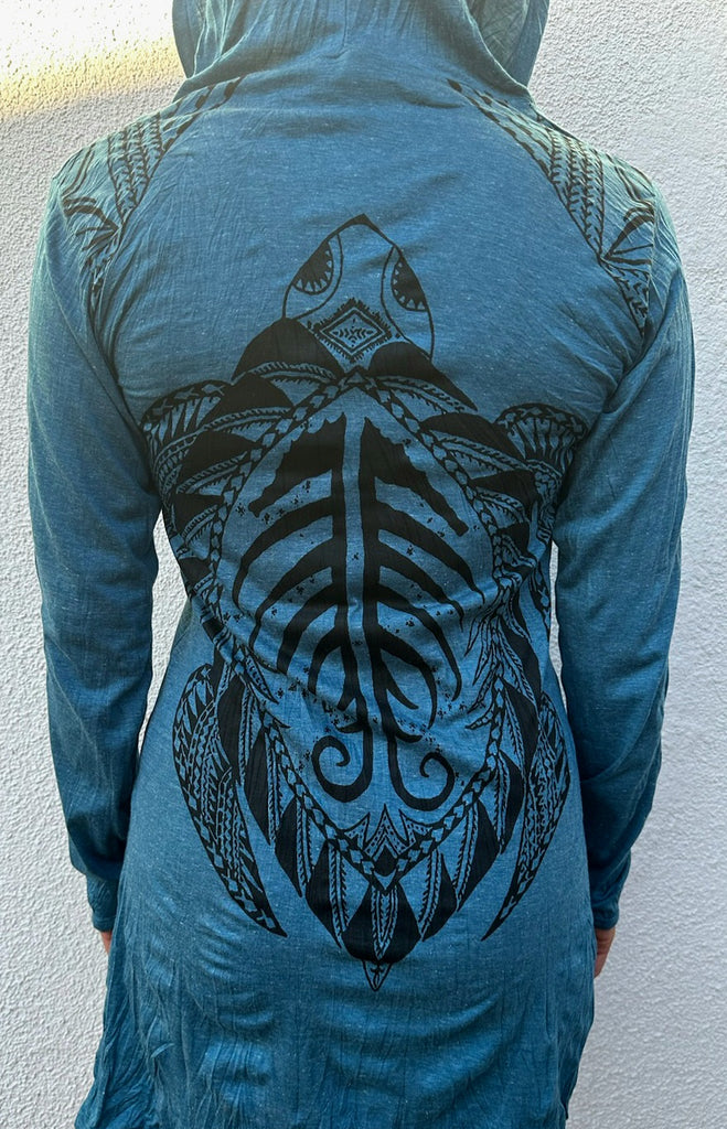Women's Turtle Hoodie Dress-The High Thai-The High Thai-Yoga Pants-Harem Pants-Hippie Clothing-San Diego