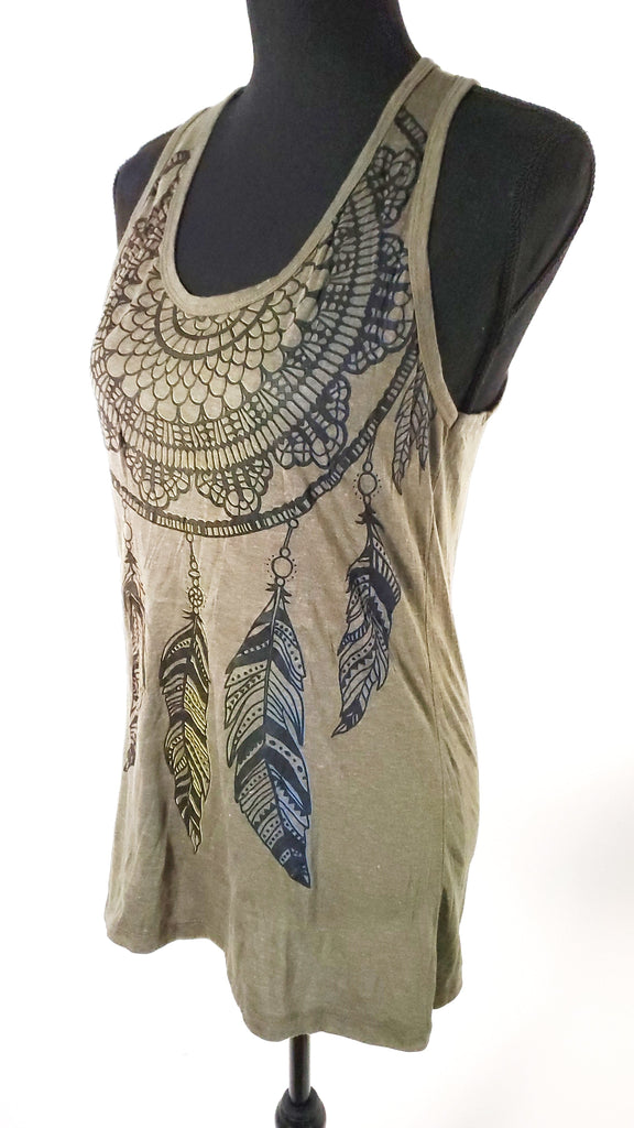 Women's Multicolored Feather Tank-The High Thai-The High Thai-Yoga Pants-Harem Pants-Hippie Clothing-San Diego