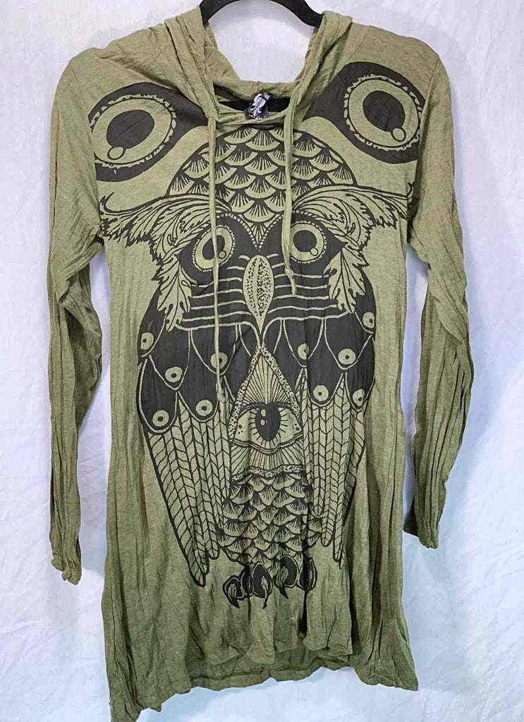Women's Owl Hoodie Dress-The High Thai-The High Thai-Yoga Pants-Harem Pants-Hippie Clothing-San Diego