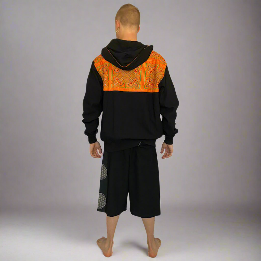 Tribal Hoody with Hmong Fabric Back-The High Thai-The High Thai-Yoga Pants-Harem Pants-Hippie Clothing-San Diego
