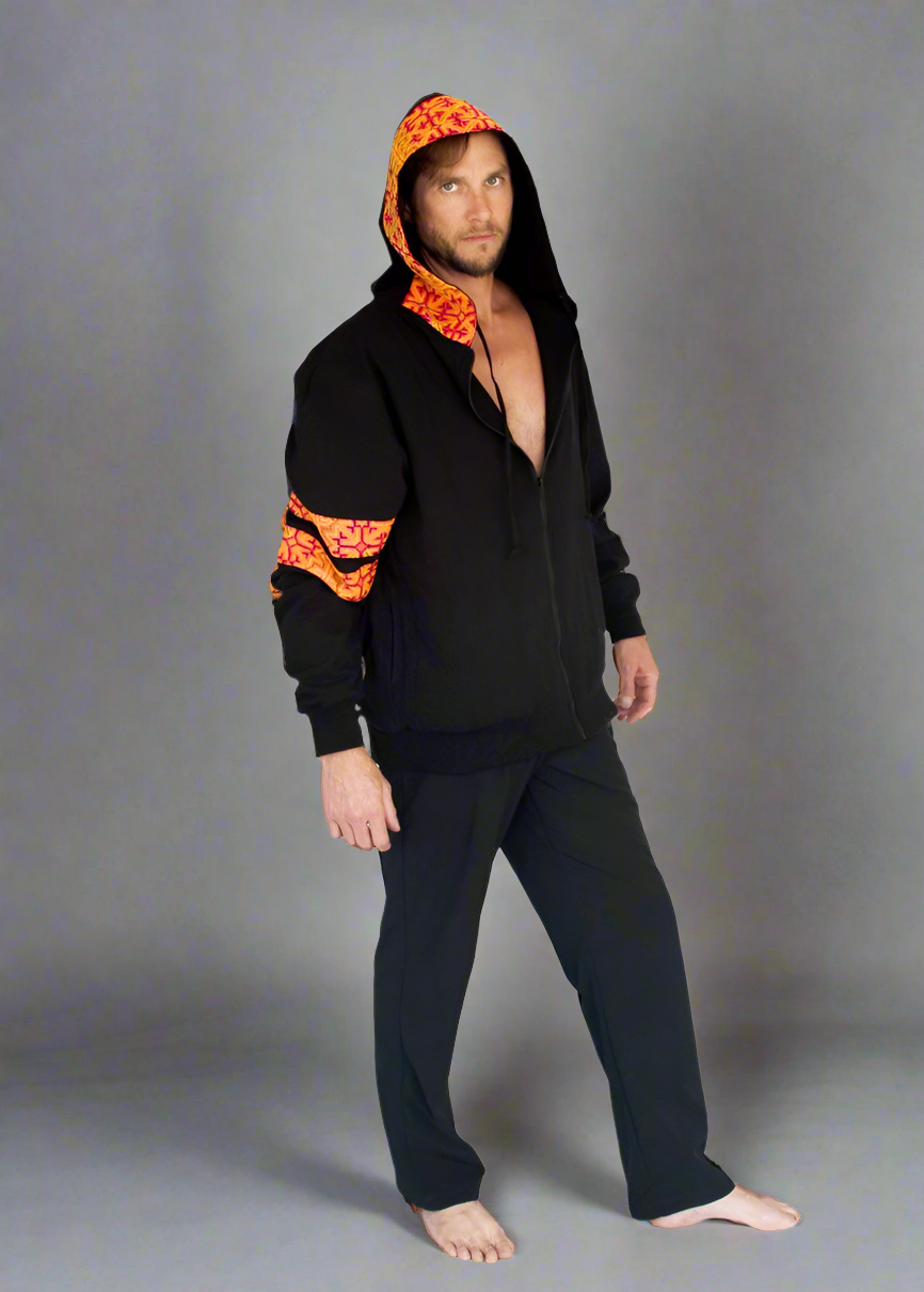 Reversible "Black Hmong" Tribal Hoody -Limited Edition-The High Thai-The High Thai-Yoga Pants-Harem Pants-Hippie Clothing-San Diego