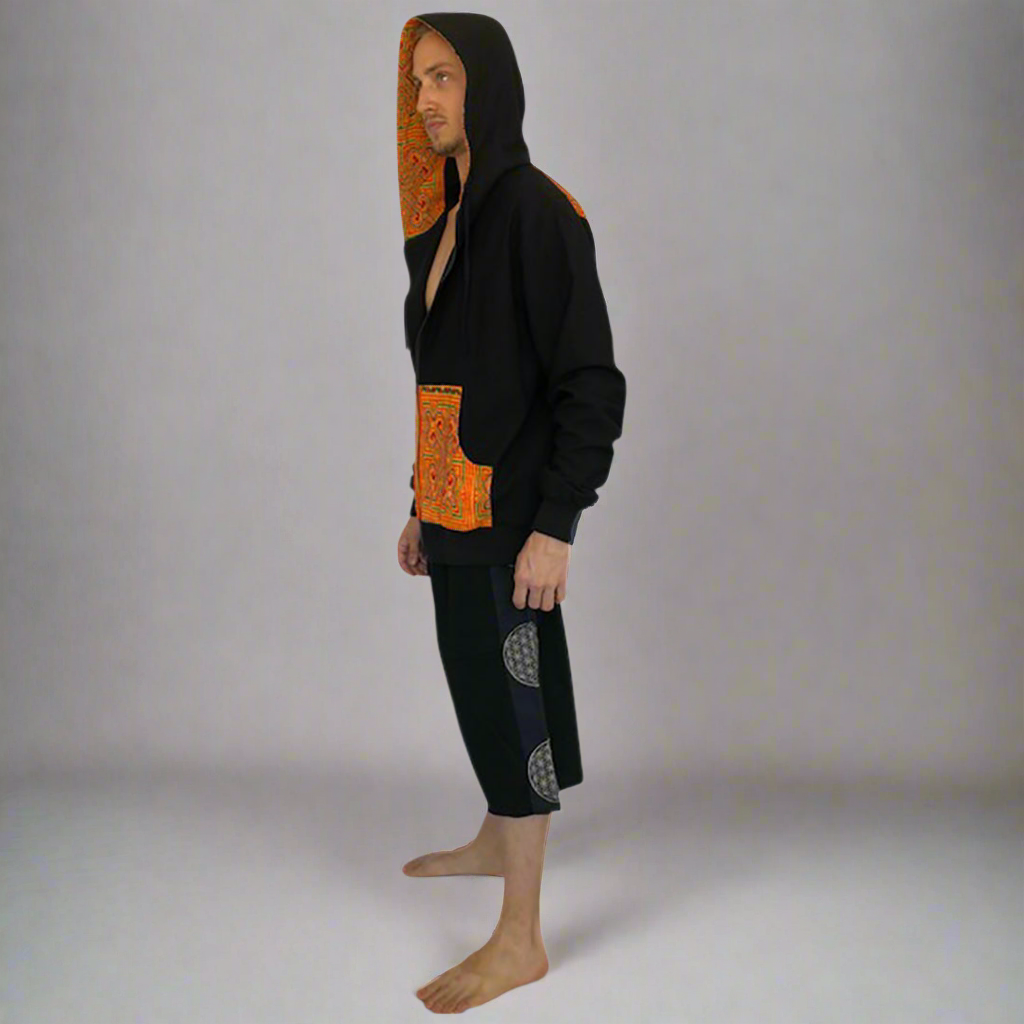 Tribal Hoody with Hmong Fabric Back-The High Thai-The High Thai-Yoga Pants-Harem Pants-Hippie Clothing-San Diego