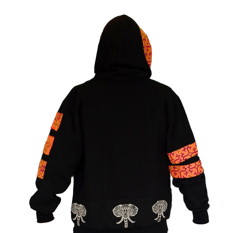 Reversible "Black Hmong" Tribal Hoody -Limited Edition-The High Thai-The High Thai-Yoga Pants-Harem Pants-Hippie Clothing-San Diego