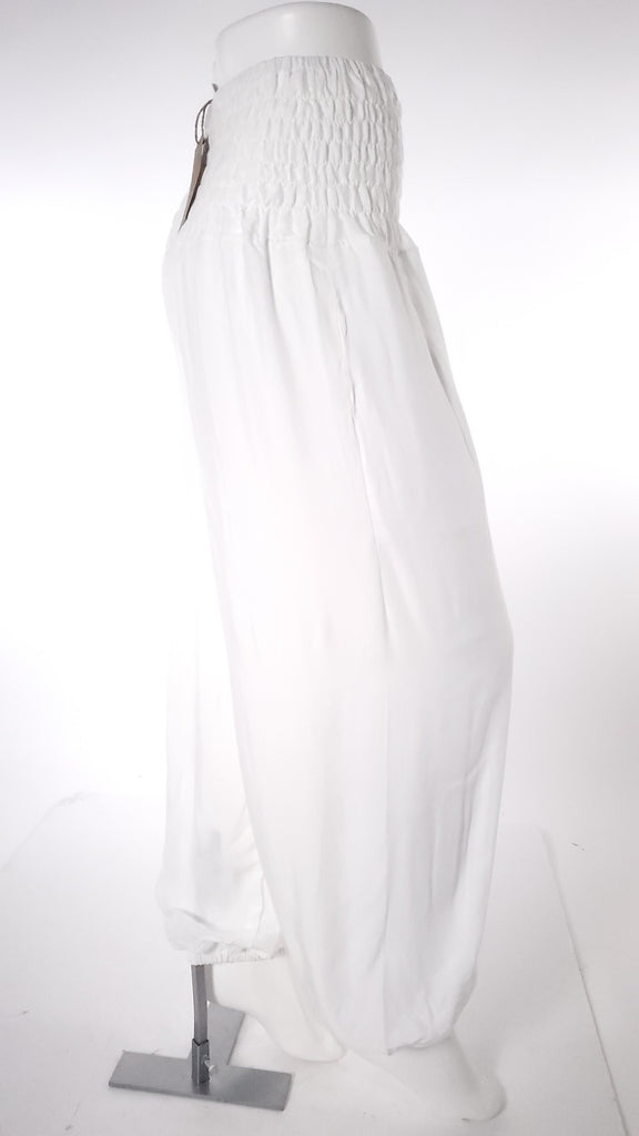 Straight Leg Harem Pants In Solid White-The High Thai-The High Thai-Yoga Pants-Harem Pants-Hippie Clothing-San Diego