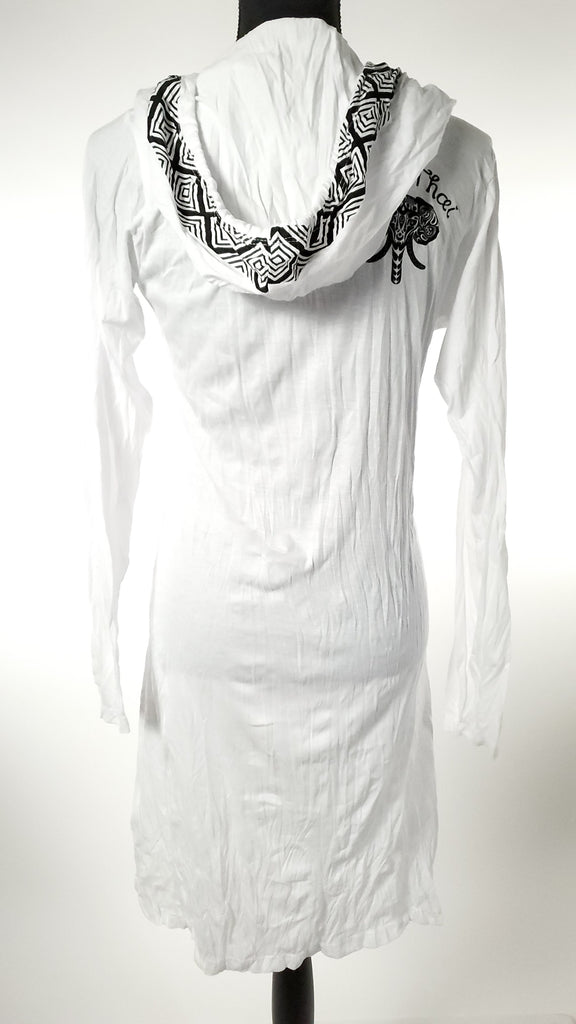 Women's Multicolored Feather Hoodie Dress-The High Thai-The High Thai-Yoga Pants-Harem Pants-Hippie Clothing-San Diego