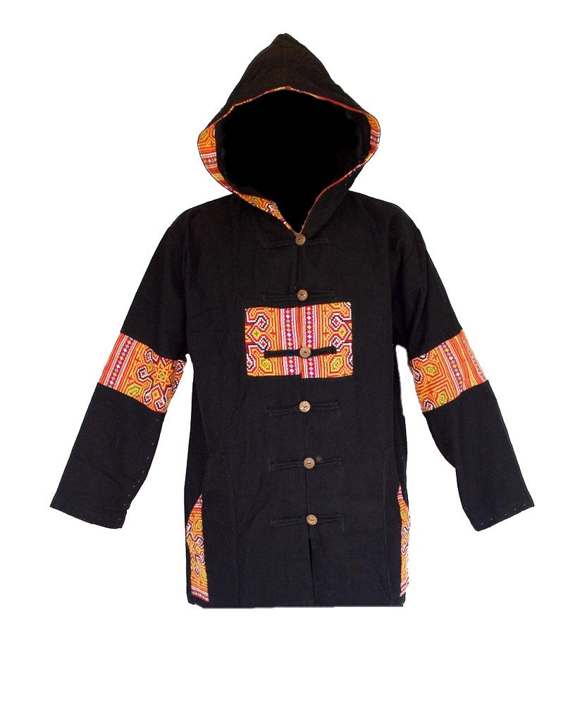 Tribal Button Down Jacket with a plain back-The High Thai-The High Thai-Yoga Pants-Harem Pants-Hippie Clothing-San Diego