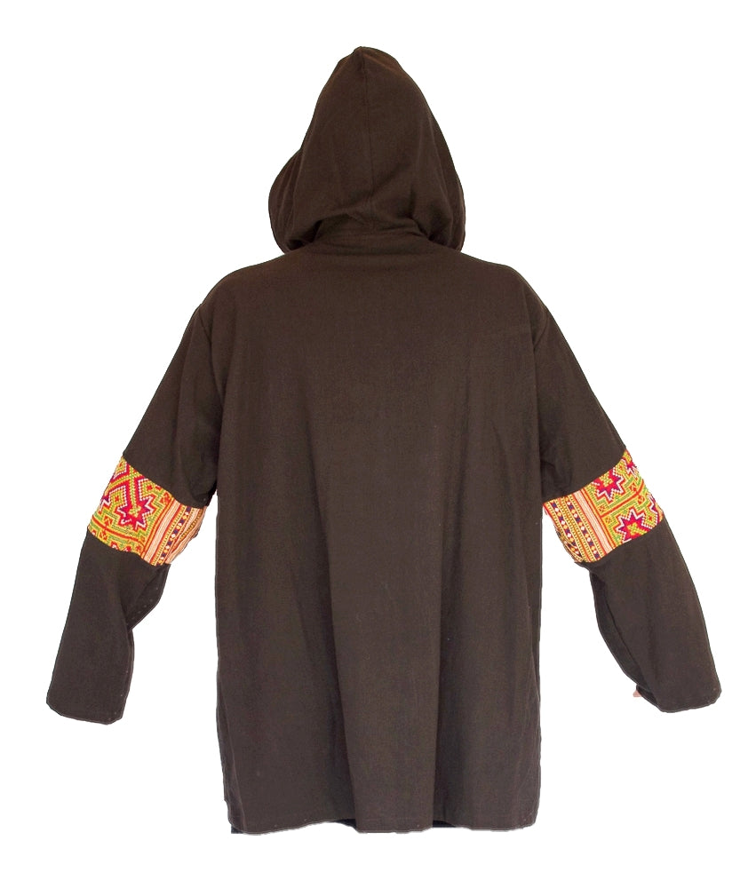 Tribal Button Down Jacket with a plain back-The High Thai-The High Thai-Yoga Pants-Harem Pants-Hippie Clothing-San Diego