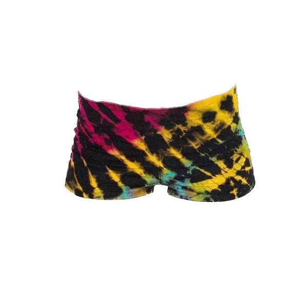 Tie Dye Shorts in Black Rainbow