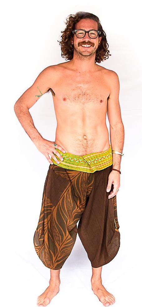 Samurai Fisherman Shorts in Brown Branch-The High Thai-The High Thai-Yoga Pants-Harem Pants-Hippie Clothing-San Diego