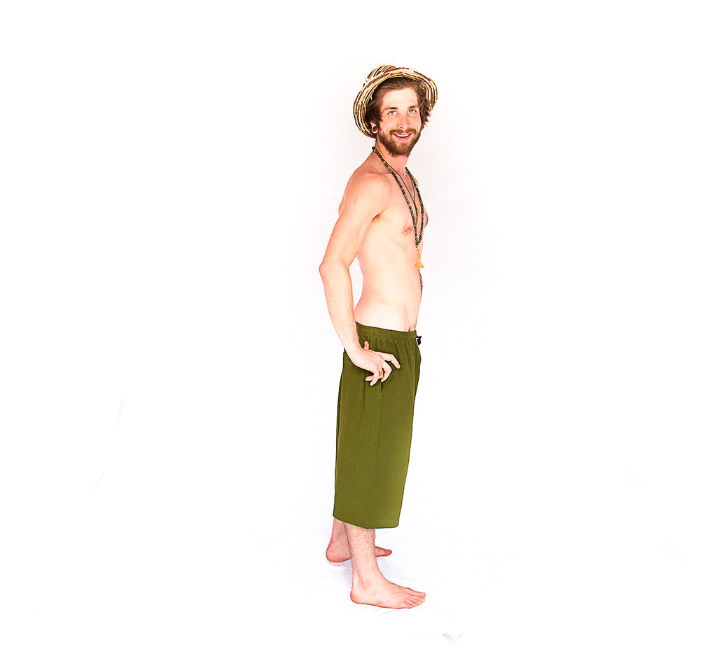 Flower of Life Lounge Shorts in Green-The High Thai-The High Thai-Yoga Pants-Harem Pants-Hippie Clothing-San Diego