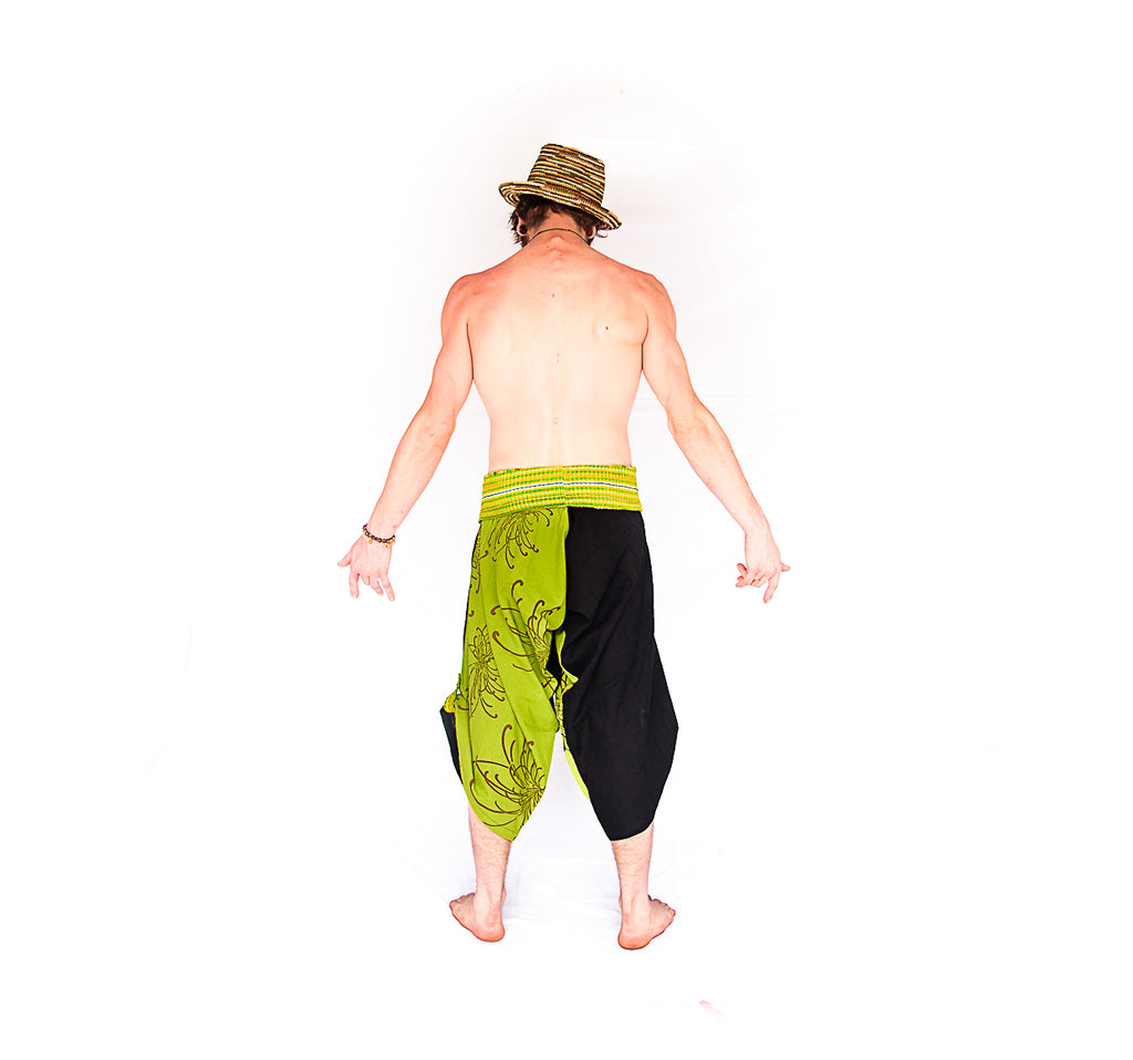 Samurai Fisherman Shorts in Lime Light-The High Thai-The High Thai-Yoga Pants-Harem Pants-Hippie Clothing-San Diego