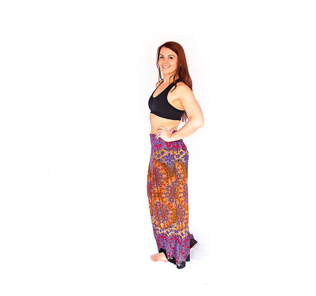 Palazzo Pants in Mandala Sun Burst-The High Thai-The High Thai-Yoga Pants-Harem Pants-Hippie Clothing-San Diego