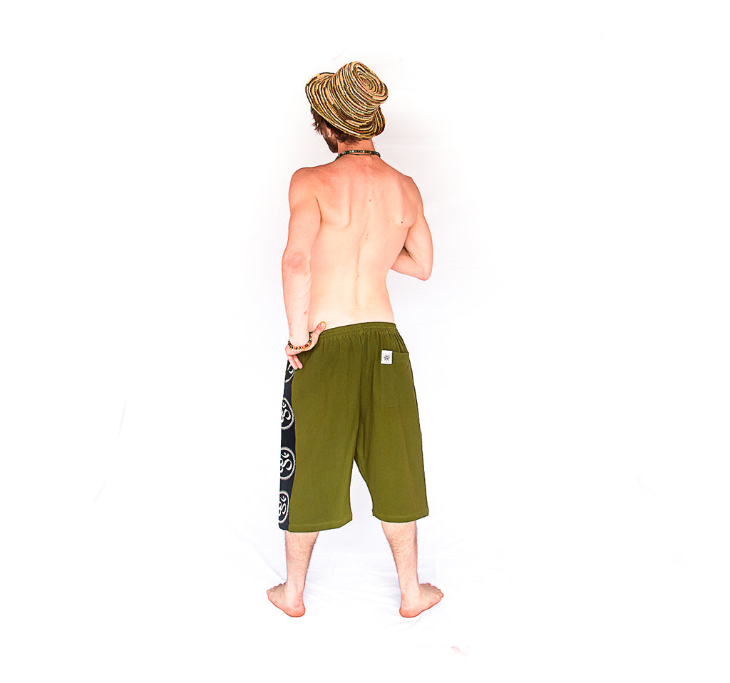 Om Lounge Shorts in Olive Green-The High Thai-The High Thai-Yoga Pants-Harem Pants-Hippie Clothing-San Diego