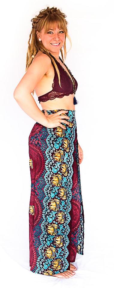 Elephant Design Open Leg Pants in Red-The High Thai-The High Thai-Yoga Pants-Harem Pants-Hippie Clothing-San Diego