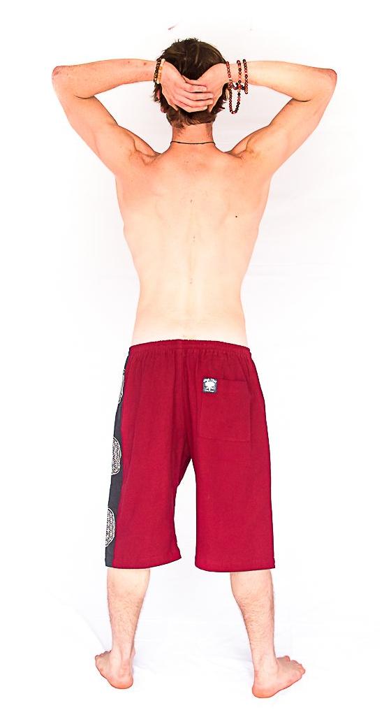 Flower of Life Lounge Shorts in Red-The High Thai-The High Thai-Yoga Pants-Harem Pants-Hippie Clothing-San Diego