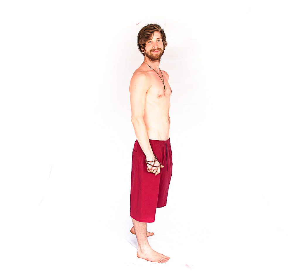 Flower of Life Lounge Shorts in Red-The High Thai-The High Thai-Yoga Pants-Harem Pants-Hippie Clothing-San Diego