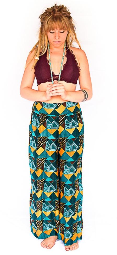 Palazzo Pants in Retro Turquoise-The High Thai-The High Thai-Yoga Pants-Harem Pants-Hippie Clothing-San Diego