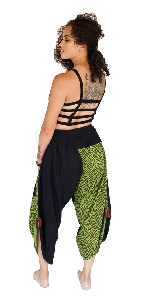 Women's Elastic Samurai Shorts in Lime Light-The High Thai-The High Thai-Yoga Pants-Harem Pants-Hippie Clothing-San Diego