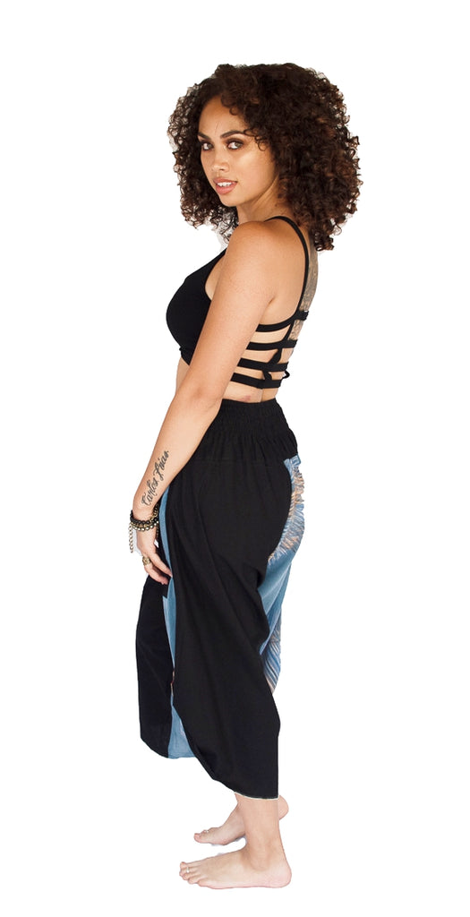 Women's Elastic Samurai Shorts in Sky Blue-The High Thai-The High Thai-Yoga Pants-Harem Pants-Hippie Clothing-San Diego