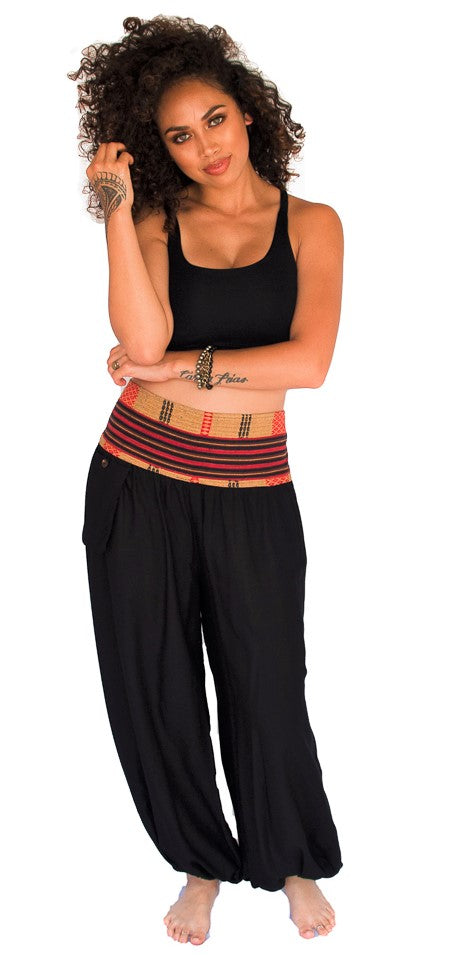 Women's Aladdin Pants in Black-The High Thai-The High Thai-Yoga Pants-Harem Pants-Hippie Clothing-San Diego