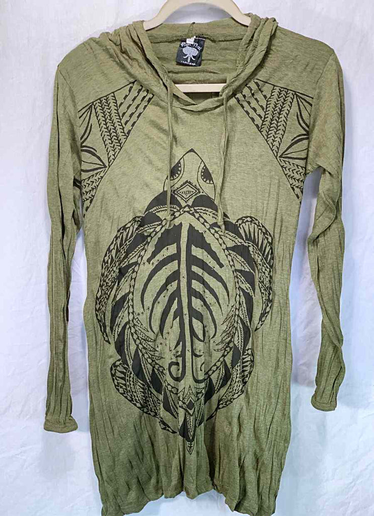 Women's Turtle Hoodie Dress-The High Thai-The High Thai-Yoga Pants-Harem Pants-Hippie Clothing-San Diego