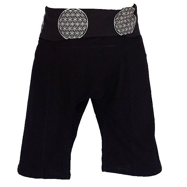 Flower of Life Fisherman Shorts in Black-The High Thai-The High Thai-Yoga Pants-Harem Pants-Hippie Clothing-San Diego