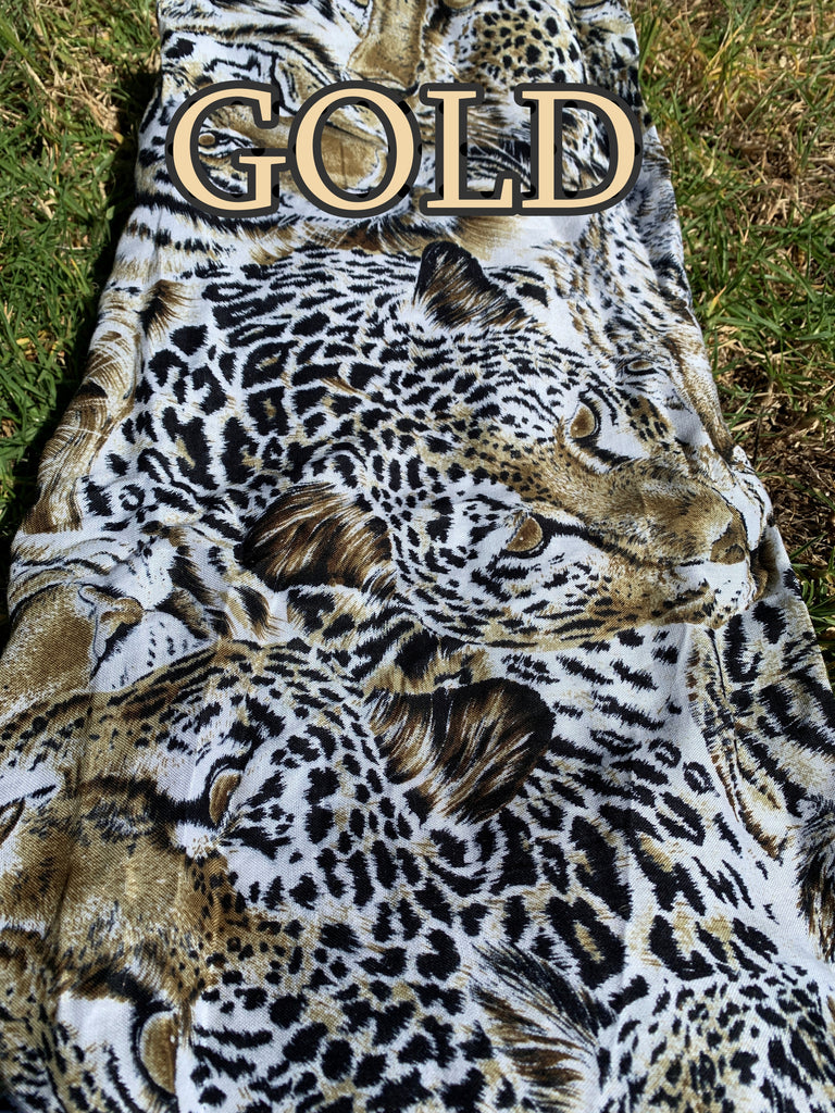 Tiger Print Straight Leg Harem Pants in Gold-The High Thai-The High Thai-Yoga Pants-Harem Pants-Hippie Clothing-San Diego