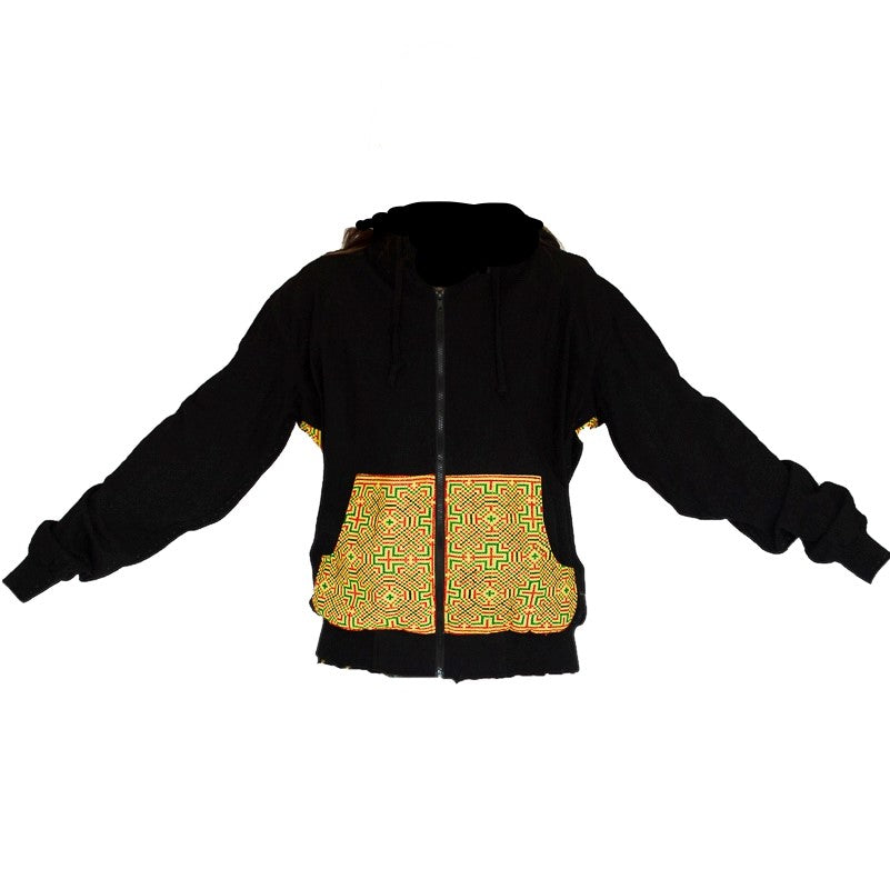 Tribal Hoody with Hmong Fabric Back-The High Thai-The High Thai-Yoga Pants-Harem Pants-Hippie Clothing-San Diego