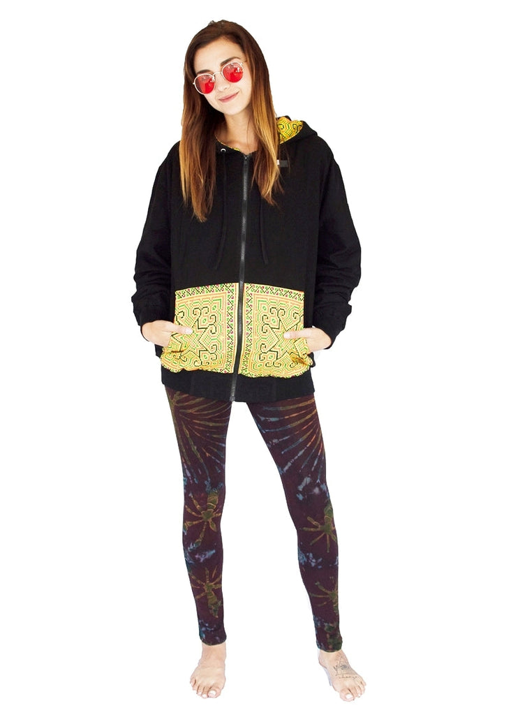 Tribal Hoody with Hmong Fabric Back-The High Thai-The High Thai-Yoga Pants-Harem Pants-Hippie Clothing-San Diego