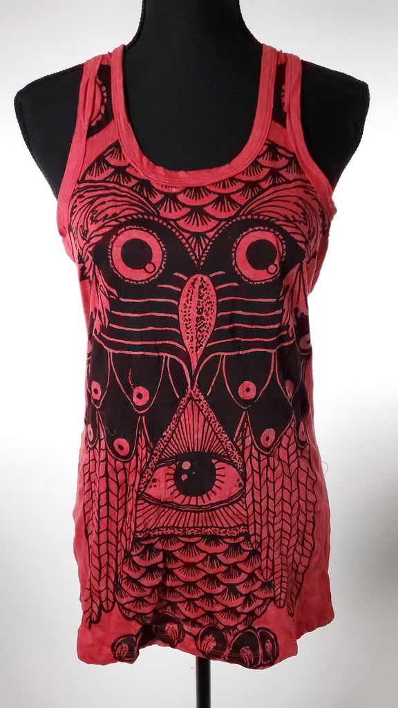 Women's Owl Tank Top-The High Thai-The High Thai-Yoga Pants-Harem Pants-Hippie Clothing-San Diego