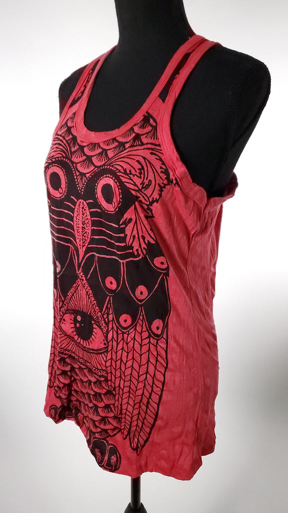 Women's Owl Tank Top-The High Thai-The High Thai-Yoga Pants-Harem Pants-Hippie Clothing-San Diego