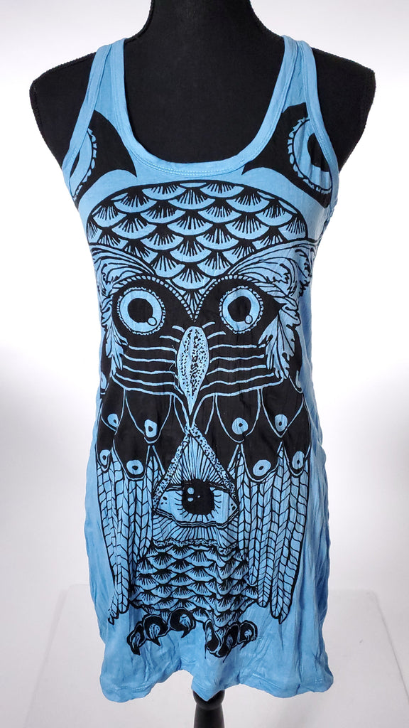 Women's Owl Tank Dress-The High Thai-The High Thai-Yoga Pants-Harem Pants-Hippie Clothing-San Diego