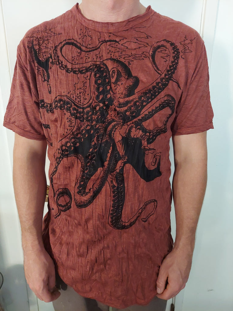 Men's Printed Octopus T-Shirt-The High Thai-The High Thai-Yoga Pants-Harem Pants-Hippie Clothing-San Diego