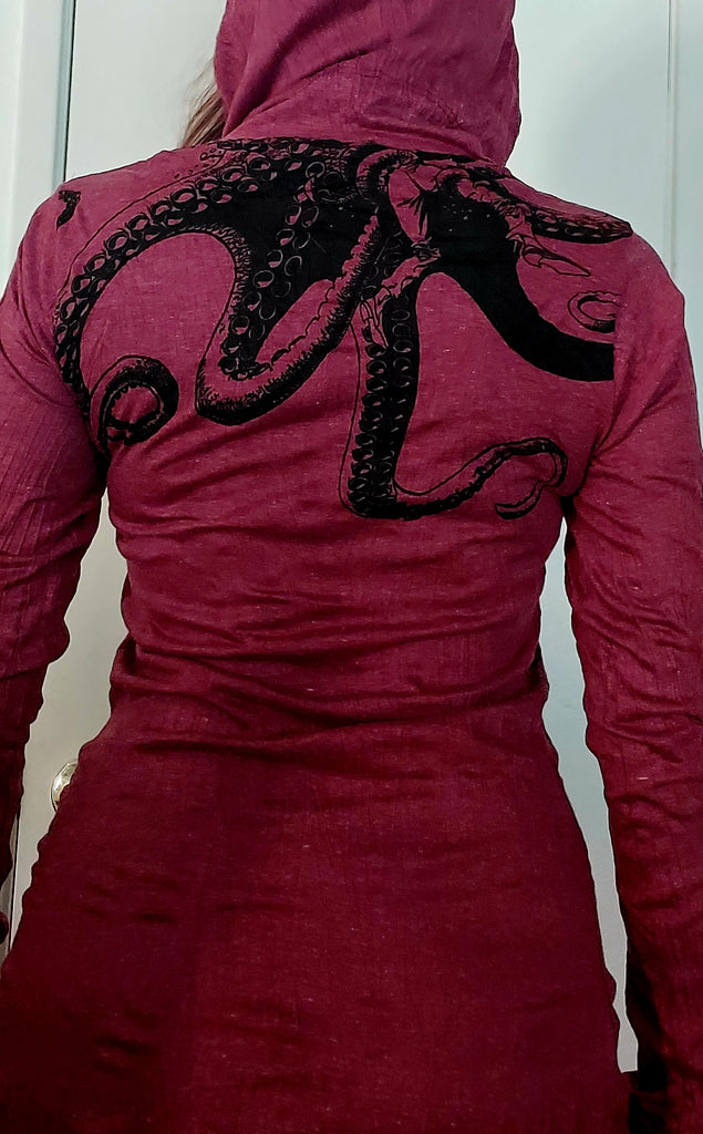 Women's Octopus Hoodie Dress-The High Thai-The High Thai-Yoga Pants-Harem Pants-Hippie Clothing-San Diego