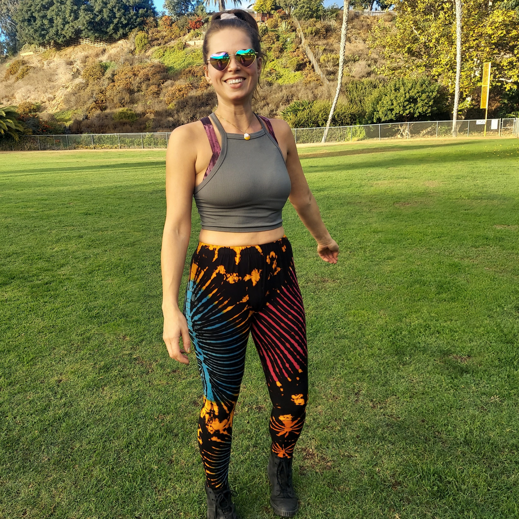 Tie Dye Leggings in Black-The High Thai-The High Thai-Yoga Pants-Harem Pants-Hippie Clothing-San Diego