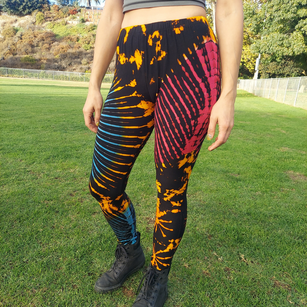 Tie Dye Leggings in Black-The High Thai-The High Thai-Yoga Pants-Harem Pants-Hippie Clothing-San Diego