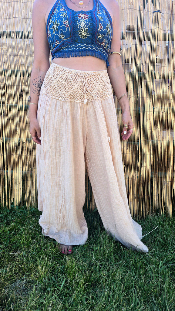 Cotton Wide Leg Pants-The High Thai-The High Thai-Yoga Pants-Harem Pants-Hippie Clothing-San Diego