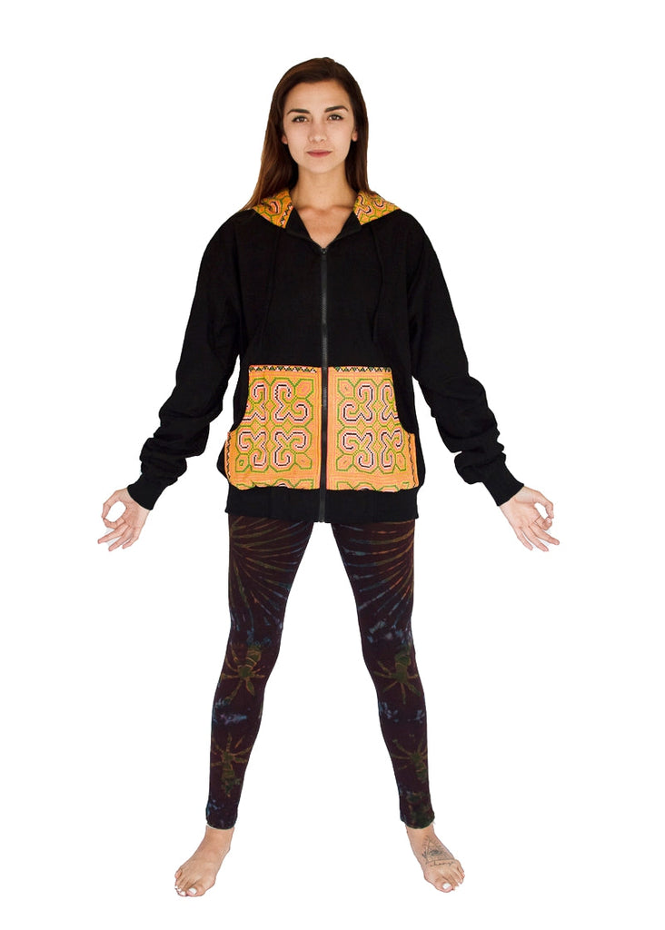 Tribal Hoody with Hmong Fabric Back-The High Thai-The High Thai-Yoga Pants-Harem Pants-Hippie Clothing-San Diego