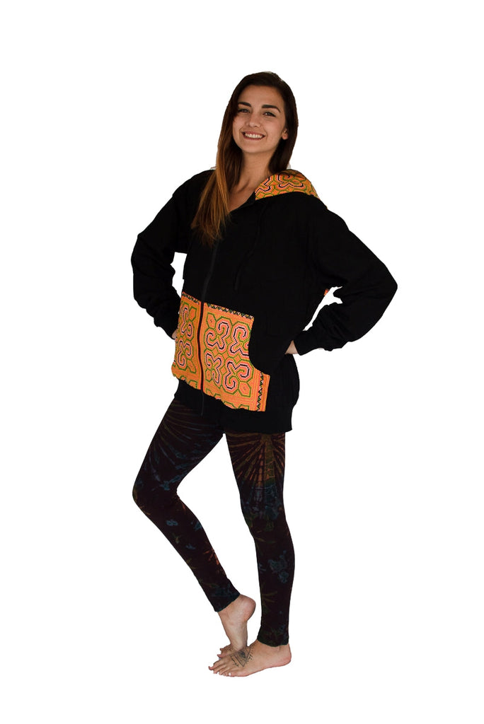 Tribal Hoody with Hmong Fabric Back-The High Thai-The High Thai-Yoga Pants-Harem Pants-Hippie Clothing-San Diego