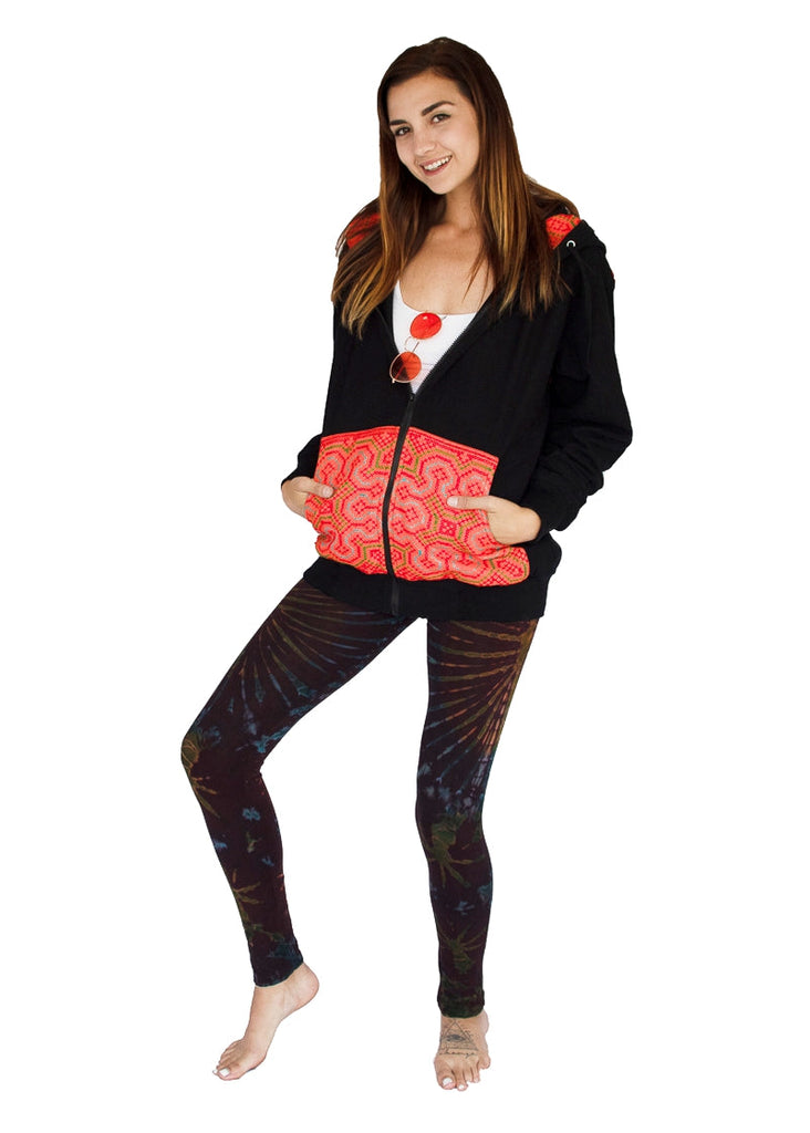 Tribal Hoody with Hmong Fabric Back-The High Thai-The High Thai-Yoga Pants-Harem Pants-Hippie Clothing-San Diego