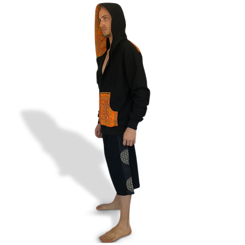 Tribal Hoody with Hmong Fabric Back-The High Thai-The High Thai-Yoga Pants-Harem Pants-Hippie Clothing-San Diego