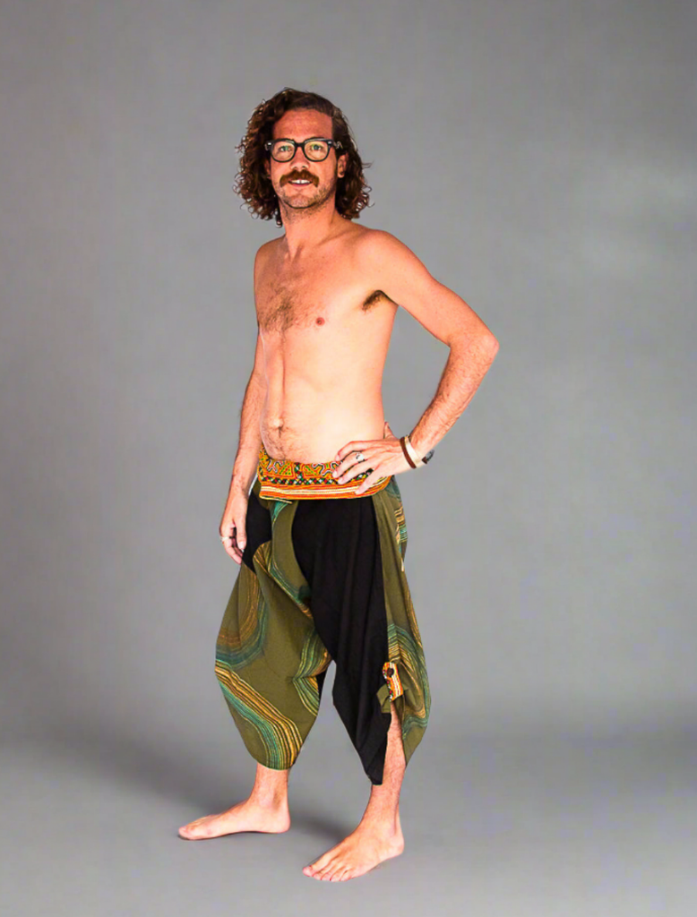 Samurai Fisherman Shorts in Forest Swirl-The High Thai-The High Thai-Yoga Pants-Harem Pants-Hippie Clothing-San Diego