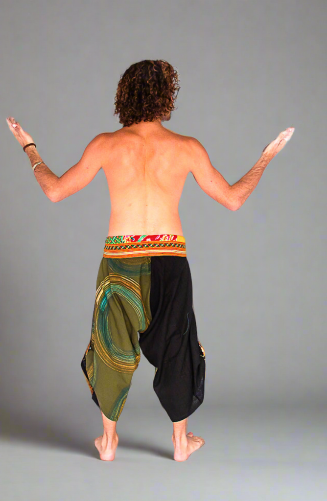 Samurai Fisherman Shorts in Forest Swirl-The High Thai-The High Thai-Yoga Pants-Harem Pants-Hippie Clothing-San Diego