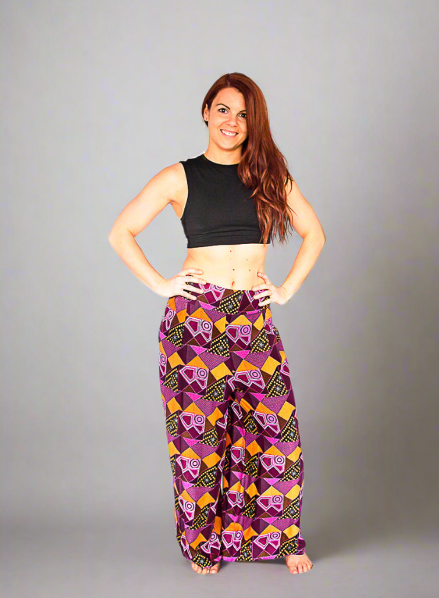 Palazzo Pants in Retro Pink-The High Thai-The High Thai-Yoga Pants-Harem Pants-Hippie Clothing-San Diego