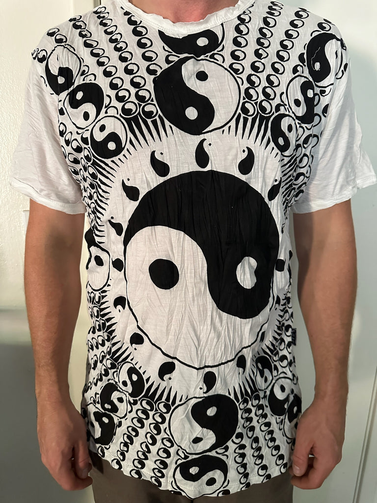 Men's Printed Yin and Yang T-Shirt-The High Thai-The High Thai-Yoga Pants-Harem Pants-Hippie Clothing-San Diego