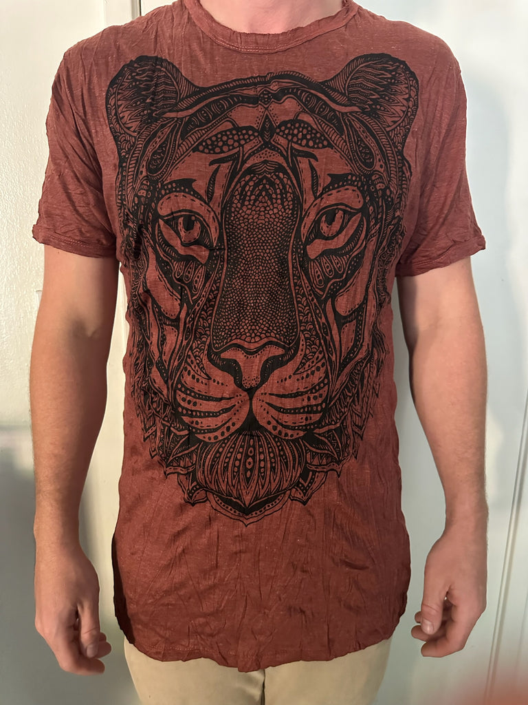 Men's Printed Tiger T-Shirt-The High Thai-The High Thai-Yoga Pants-Harem Pants-Hippie Clothing-San Diego