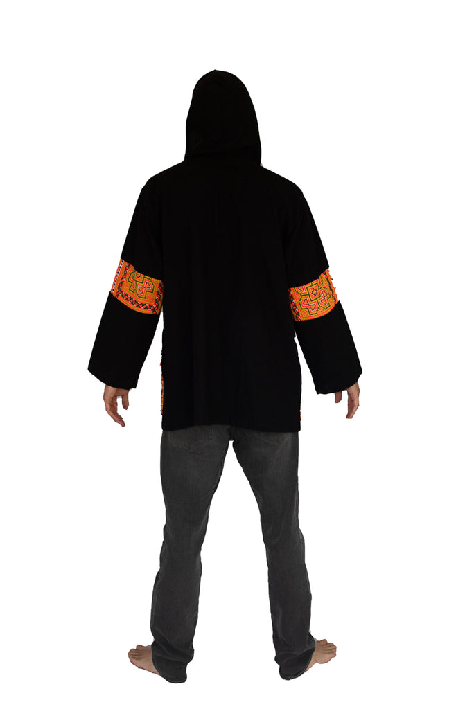 Tribal Button Down Jacket with a plain back-The High Thai-The High Thai-Yoga Pants-Harem Pants-Hippie Clothing-San Diego