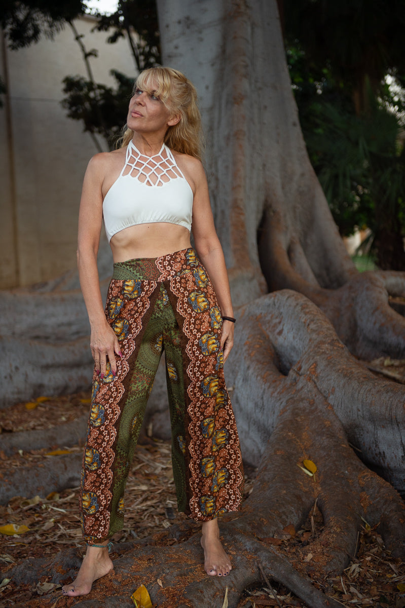 Ultra plush neck and back tie ,lacy front sports bra crop top-The High Thai-The High Thai-Yoga Pants-Harem Pants-Hippie Clothing-San Diego